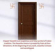 RUDRADIVINE Copper Swastik Wall Hanging 2 Inch | Vastu Door Sticker for Entrance | Prosperity & Good Luck Decor for Home & Office