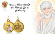 DIVINITI 24K Gold Plated Double-Sided Religious Pendant with Premium Gift Box, Spiritual Locket for Men & Women, Devotional Jewellery for Gifting & Everyday Wear | Sai Baba & Om