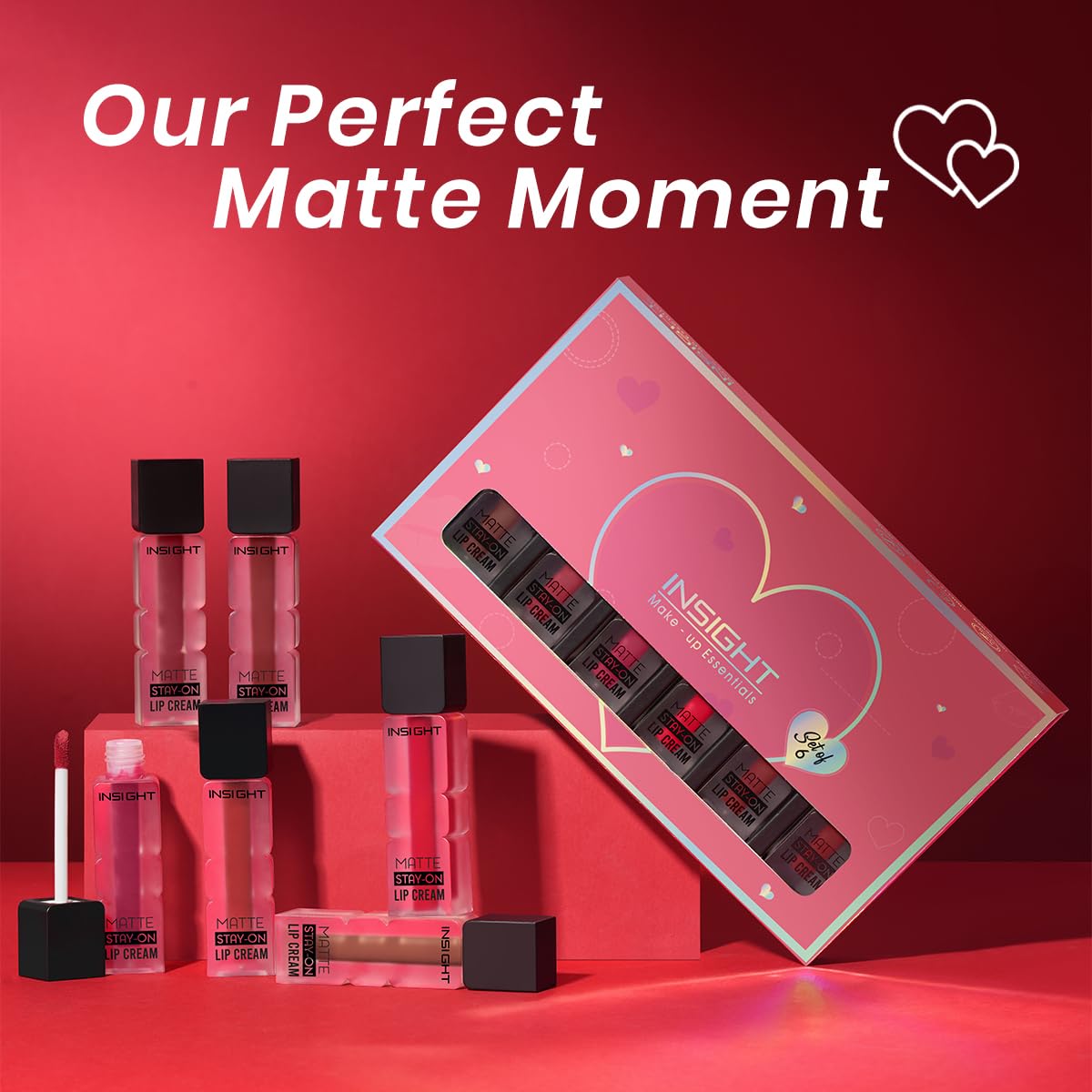 INSIGHT Matte Stay-On Lip Cream - Set A | Lightweight, Long-Lasting, Quick-Dry Formula with Soft Velvety Finish - 21g (Pack of 2)