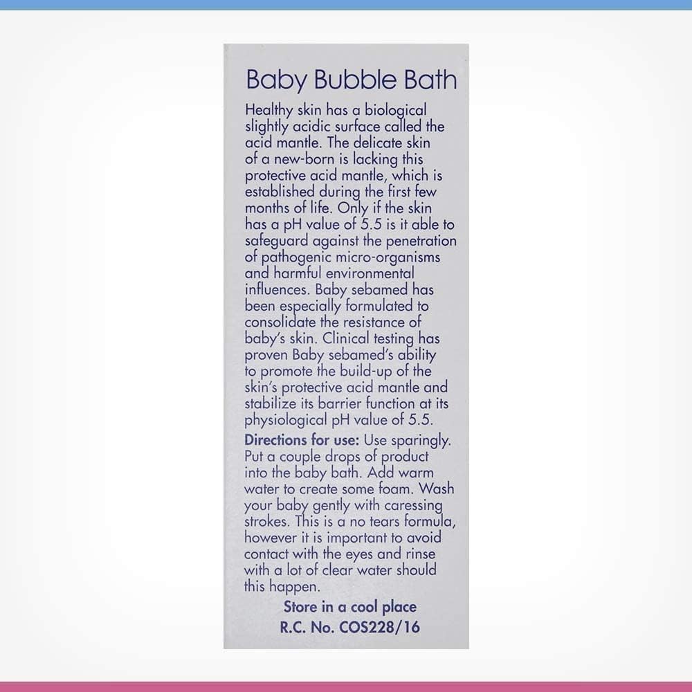 Sebamed Baby Bubble Bath|pH 5.5|With Chamomile|Soap Free|No Tears|200 ml (Pack of 4)