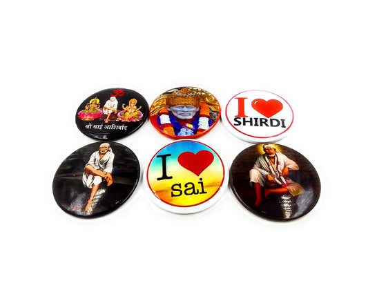 SHINDE EXPORTS shirdi saibaba Fridge Magnets chumbak for Kitchen (Round)