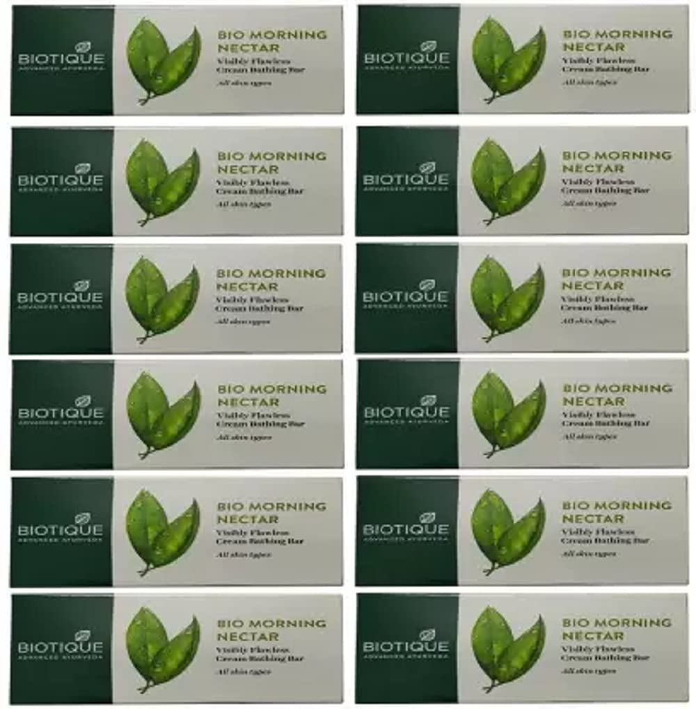 Biotique Bio Morning Nectar Flawless Cream Bathing Bar, 150g (Pack of 12)