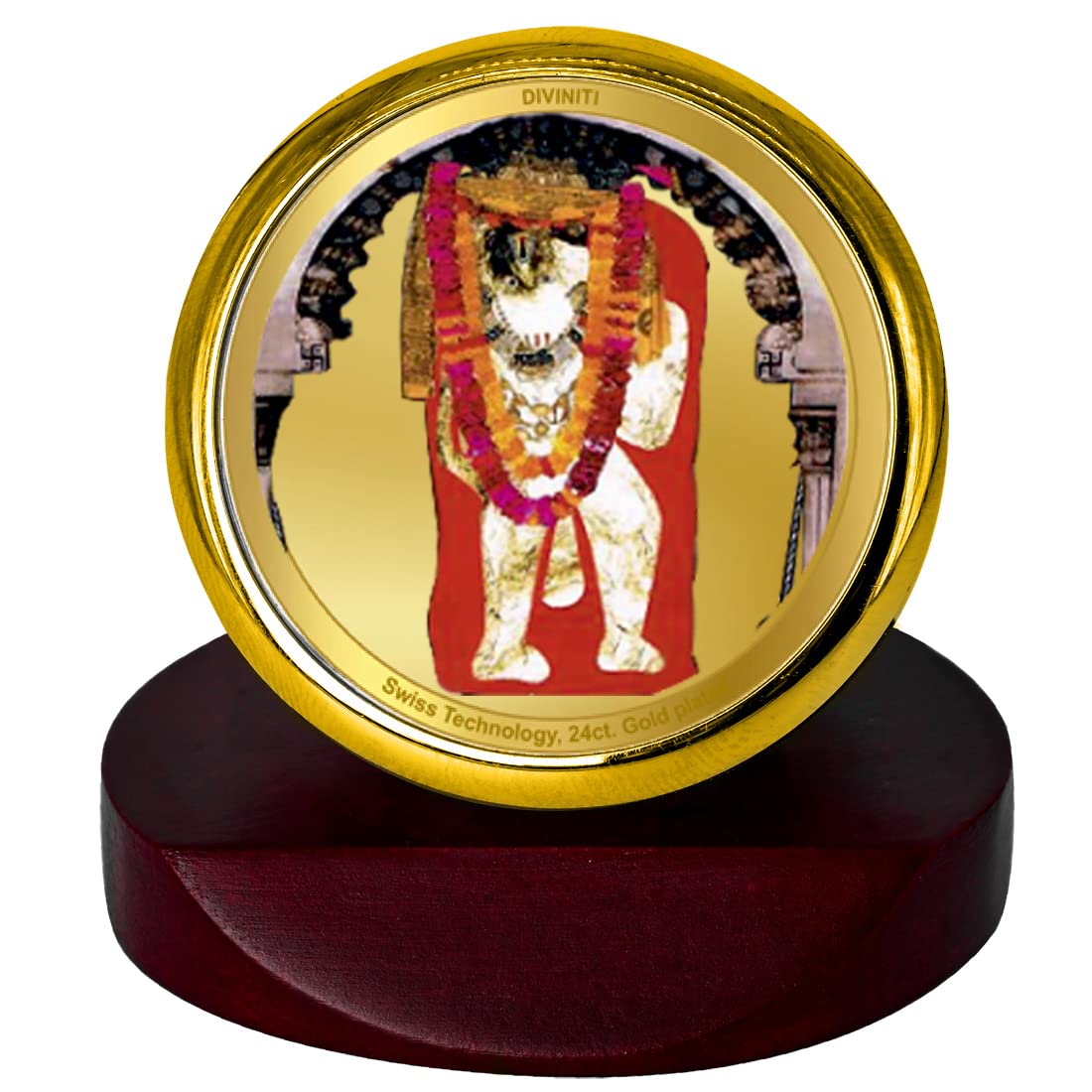 DIVINITI 24K Gold Plated Religious Car Dashboard Frame | Premium God Idol Frame for Car, Home Mandir & Office Table | Spiritual Gift, Decorative Showpiece | Mehndipur Balaji