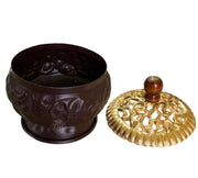DSH Incense Burner Home Purifying Loban Dhoop Dani Dhuni for Home and Office Kapoor Dani for Puja Sambrani Dhoop Holder. (Svardhuni Gold)