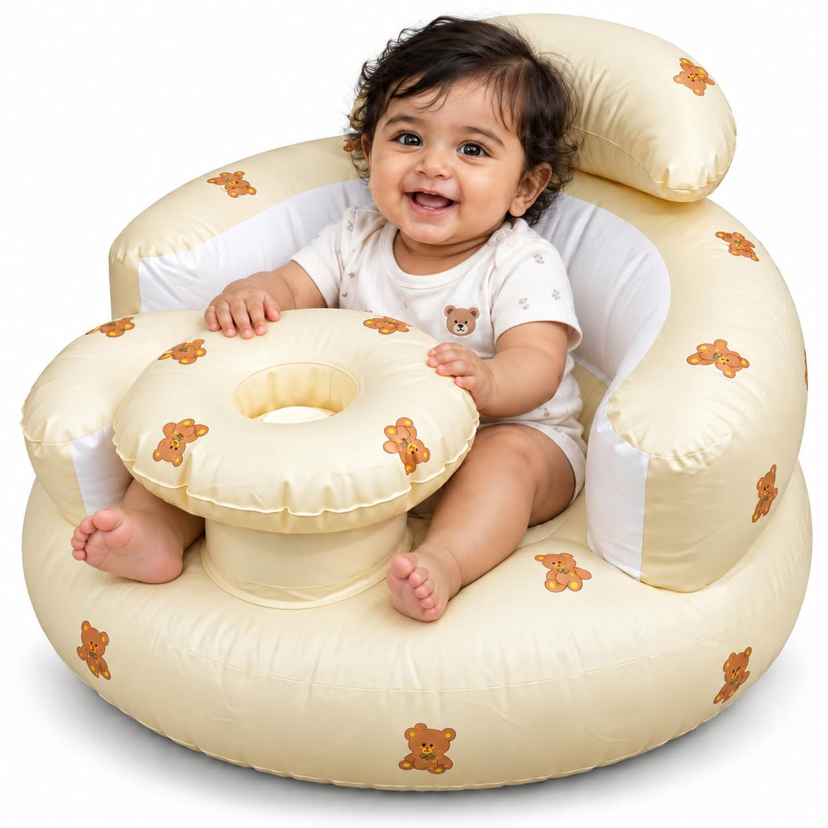 Toy Imagine Inflatable Baby Chair Feeding Tray Back Support & Built-in Pump