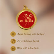 DIVINITI 24K Gold Plated Double-Sided Religious Pendant with Premium Gift Box, Spiritual Locket for Men & Women, Devotional Jewellery for Gifting & Everyday Wear | Shiva & Om Namah Shivay