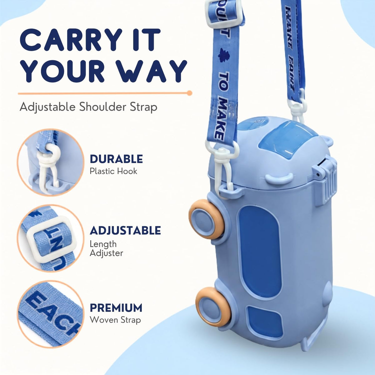 Toy Imagine Kids Water Bottle with Strap & Sipper