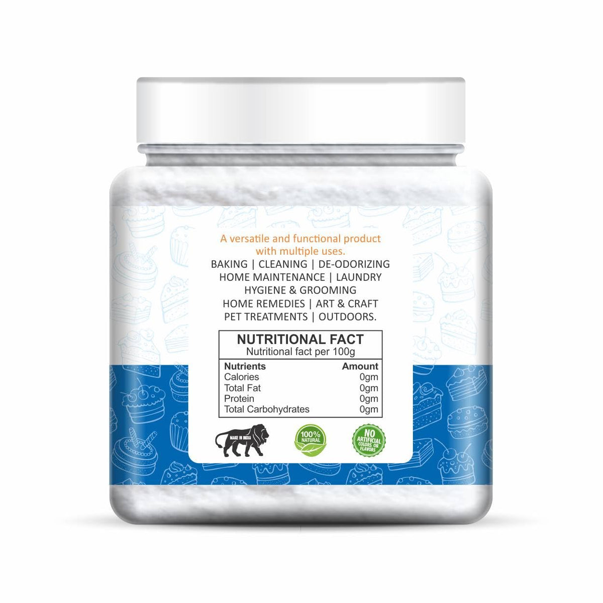 NatureVit Baking Soda 1Kg | Food Grade Sodium Bicarbonate | Triple Refined for Baking, Cooking, Cleaning & Deodorizing | Multipurpose Use