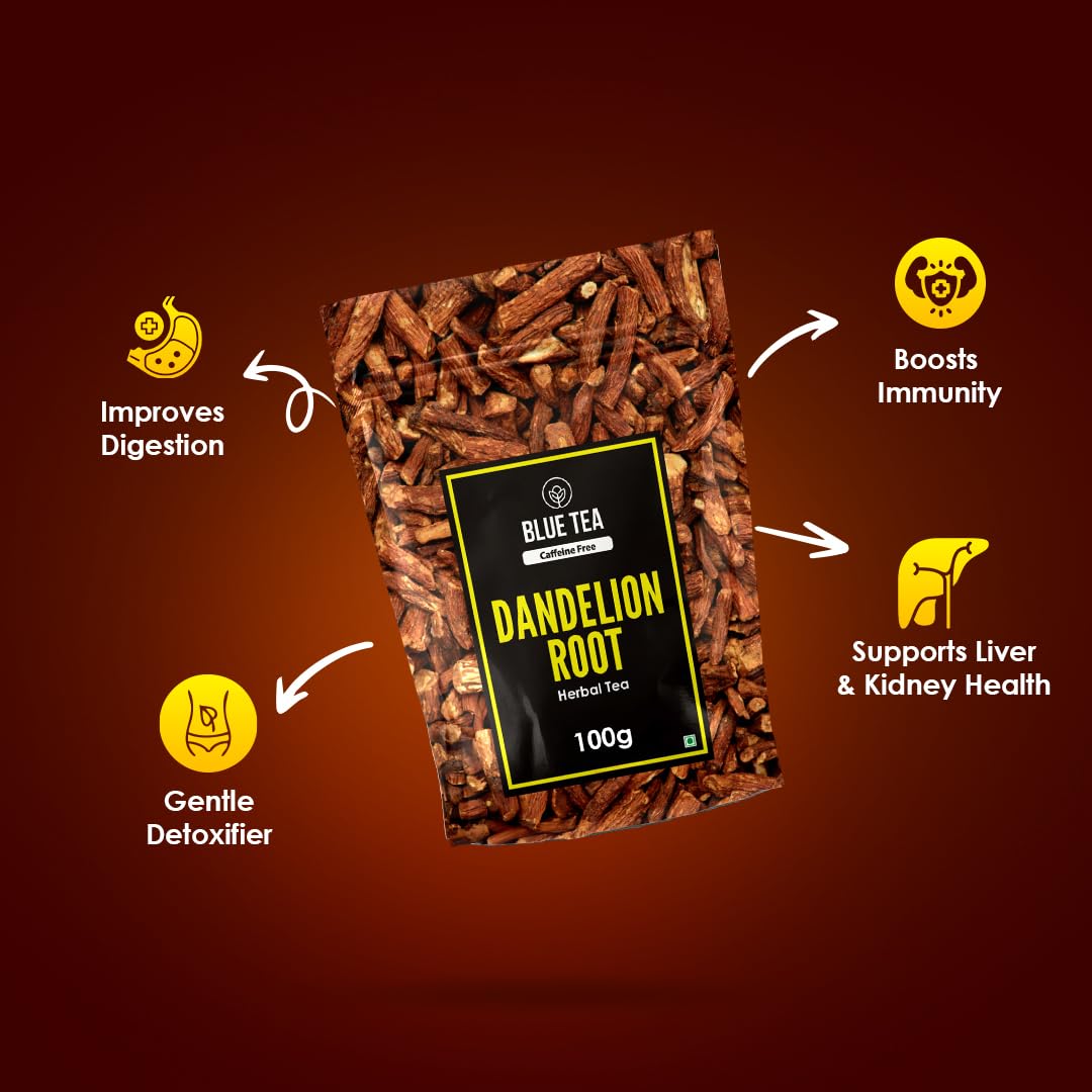 BLUE TEA - Combo of Dandelion Root Tea (100 grams) & Belly Tea (30 Teabags)