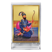 DIVINITI 24K Gold Plated Religious Car Dashboard Frame | Premium God Idol Frame for Car, Home Mandir & Office Table | Spiritual Gift, Decorative Showpiece | Guru Gobind Singh