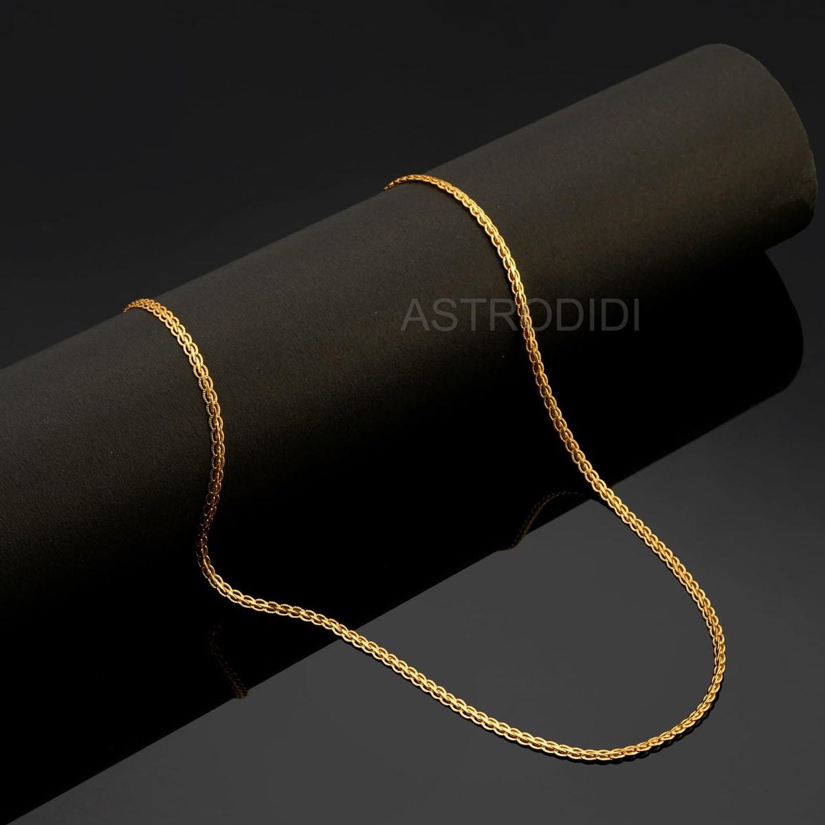 ASTRODIDI Gold Plated Chain | 24 Inch Stylish Light Weighted Golden Brass Neck Chain For Girls Women Men Boys (CHAIN-BALA-04)