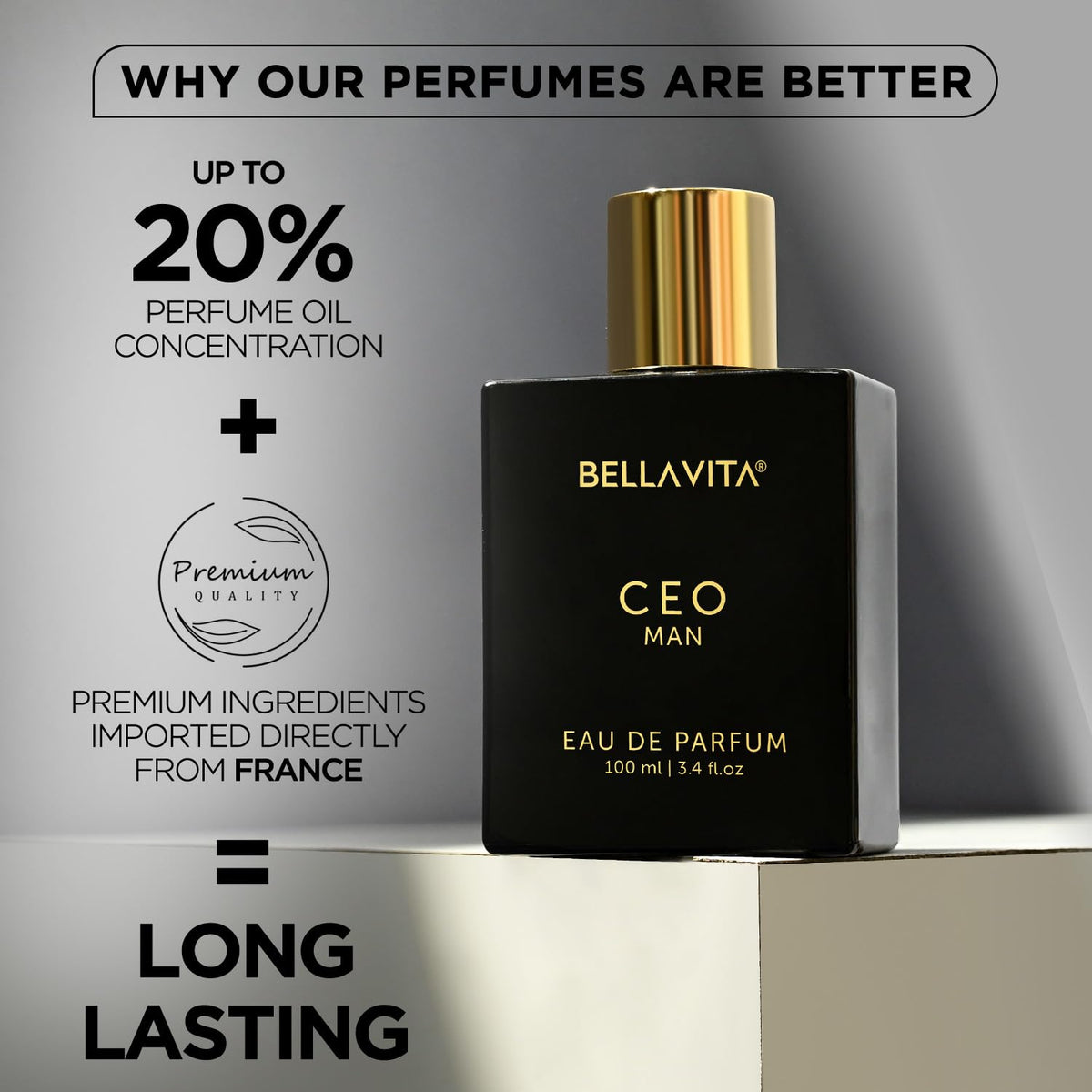 Bella Vita Luxury | Long Lasting CEO Man EDP 100ml Premium Perfume for Men & Shower Gel 500ml for Deep Cleansing, Hydrating and Softer Skin with Aloe Vera