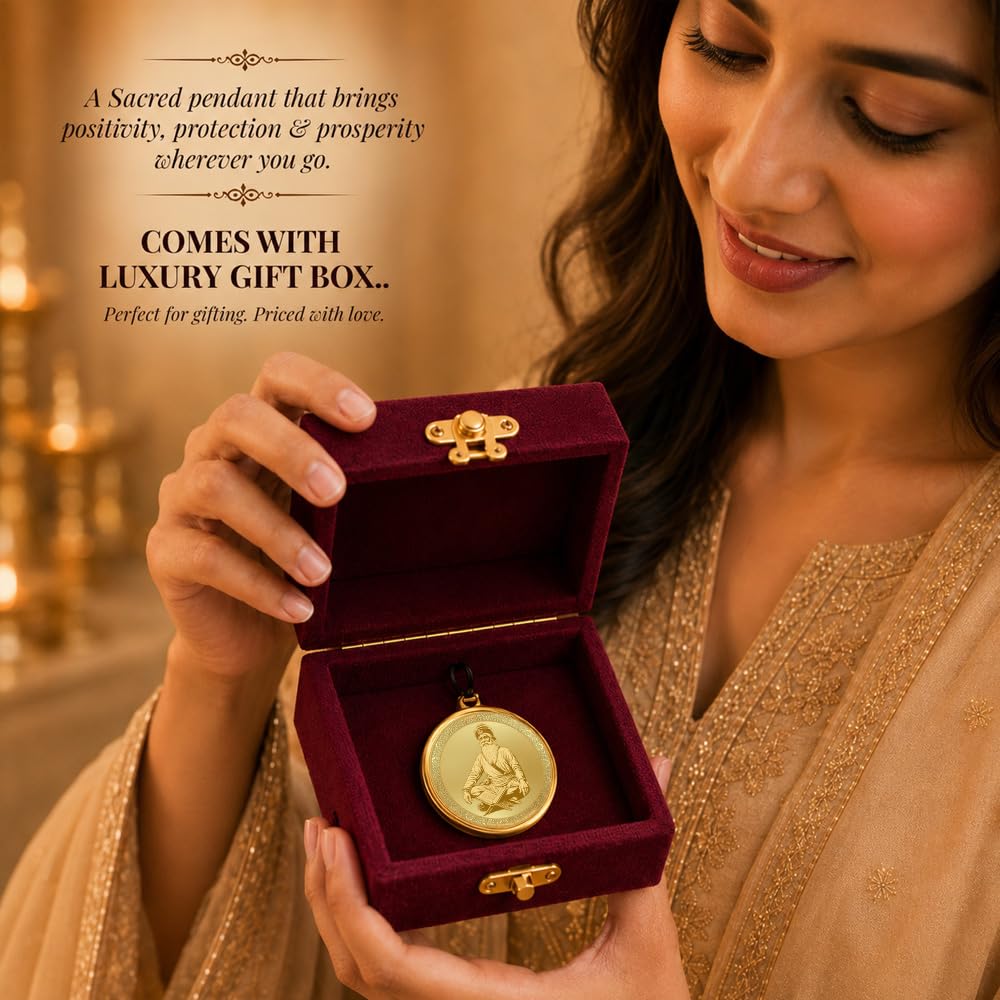 DIVINITI 24K Gold Plated Double-Sided Religious Pendant with Premium Gift Box, Spiritual Locket for Men & Women, Devotional Jewellery for Gifting & Everyday Wear | Baba Deep Singh & Golden Temple - GNG Pendant