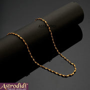 ASTRODIDI Gold Plated Chain | 24 Inch Stylish Light Weighted Golden Brass Neck Chain For Girls Women Men Boys (MHC-01)