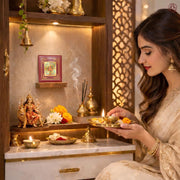DIVINITI 24K Gold-Plated Shree Baglamukhi Yantra Frame | Sacred Yantra for Protection, Courage & Positivity | Home, Office & Pooja Decor | Premium Gift Box | 12 x 11 CM