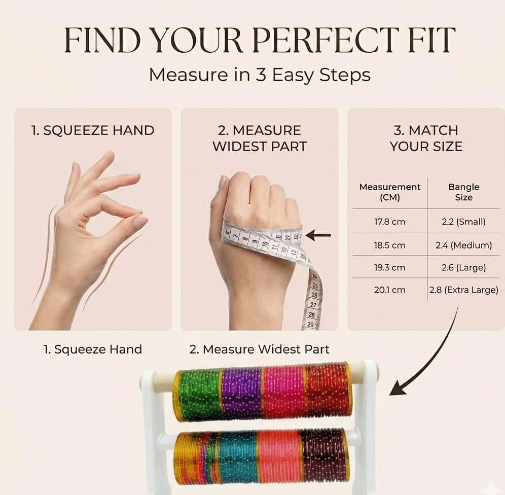 NMII Glass with Plain and Glossy Finished Bangle Set For Women and Girls