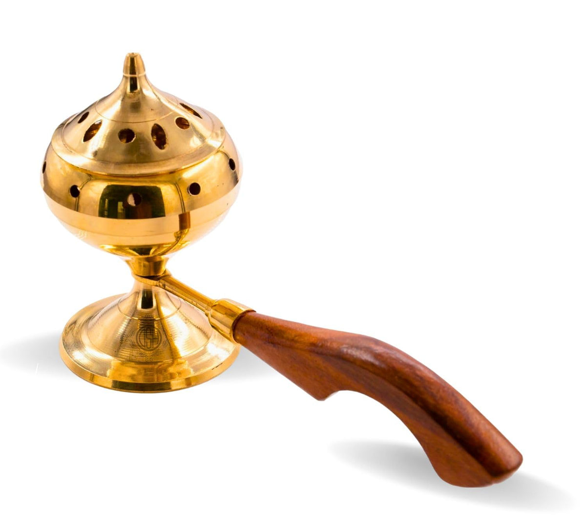 DSH Charcoal Incense Burner, Loban Burner with Handle, Dhoop Dhuni Burner Sambrani Dhoop, Resin & Home (Small)(Round)