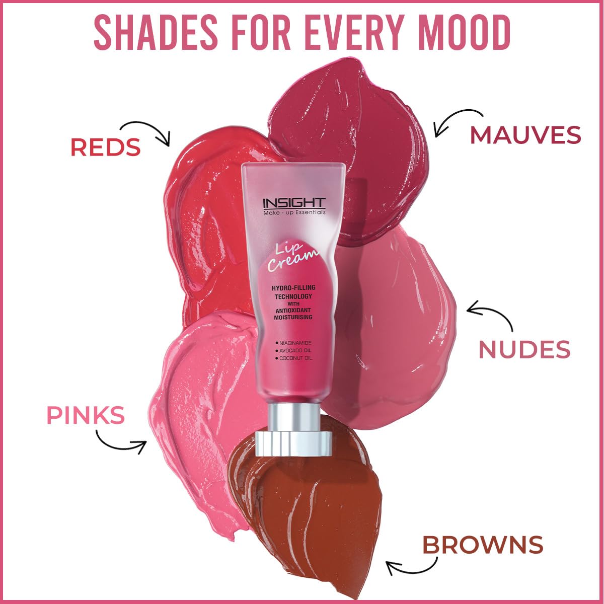 INSIGHT Lip Cream - Hera| Long Lasting | Easy to Wear | Non-Sticky & Transferproof | Liquid Matte Formula | 16 Hr Wear | Infused with Avocado, Coconut Oil & Niacinamide - 5g