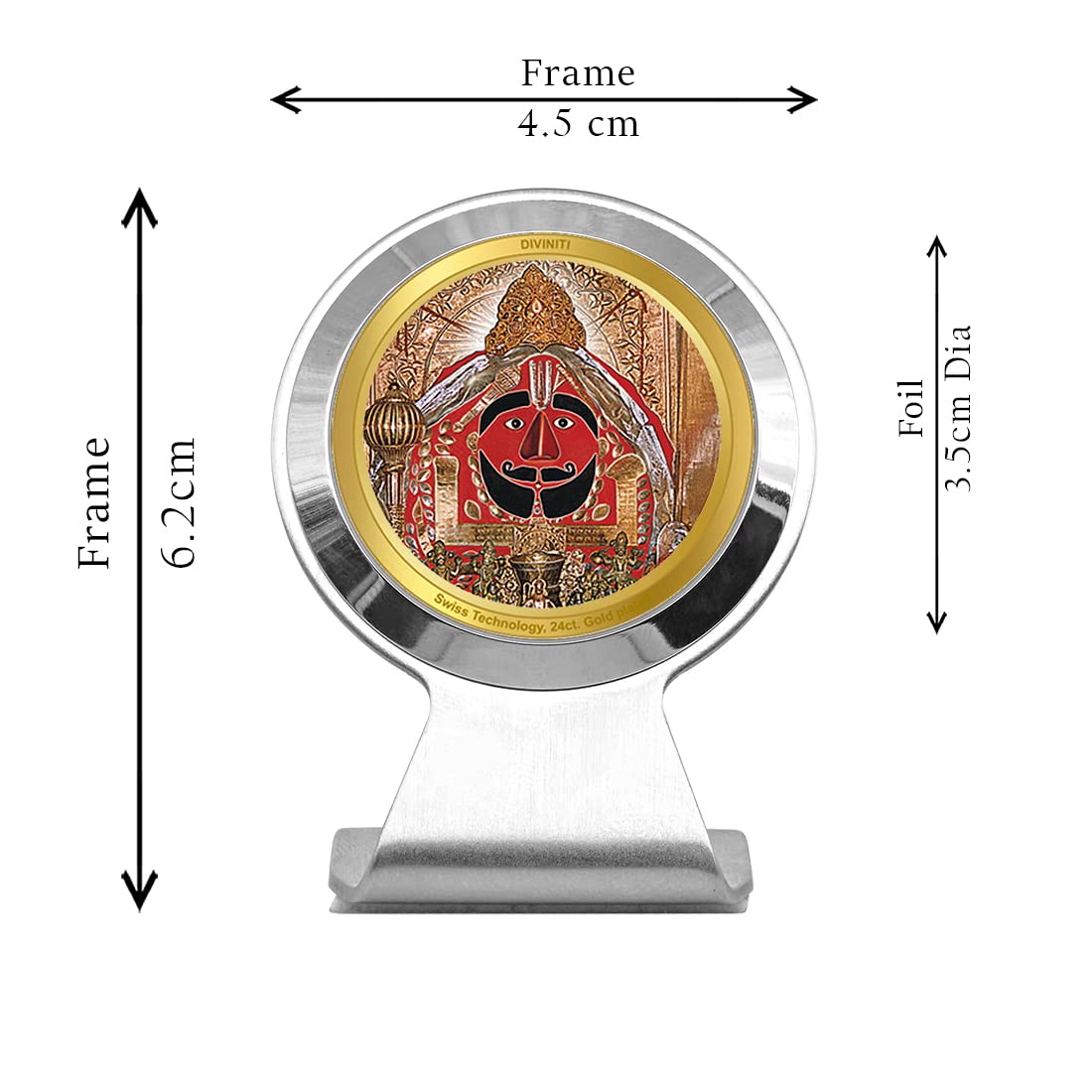 DIVINITI 24K Gold Plated Religious Car Dashboard Frame | Premium God Idol Frame for Car, Home Mandir & Office Table | Spiritual Gift, Decorative Showpiece | Salasar Balaji