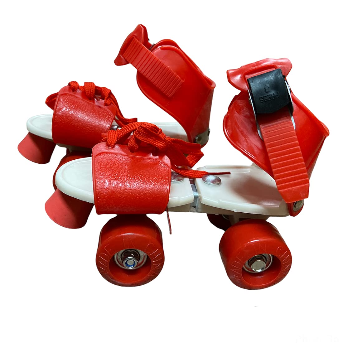 Toy Imagine® Roller Inline Skates for Kids | Adjustable Size Skating Shoes with Front Brake | 4 Pu Wheels | Skates for Boys & Girls Age 4-8 | Kids Roller Skates for School Sports(Red)