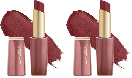 INSIGHT Pure Matte Lipstick - Flirt Alert| High Pigment, Long Lasting Smooth Matte Finish | Enriched with Vitamin E & Coconut Oil - 3.3 g (Pack of 2)