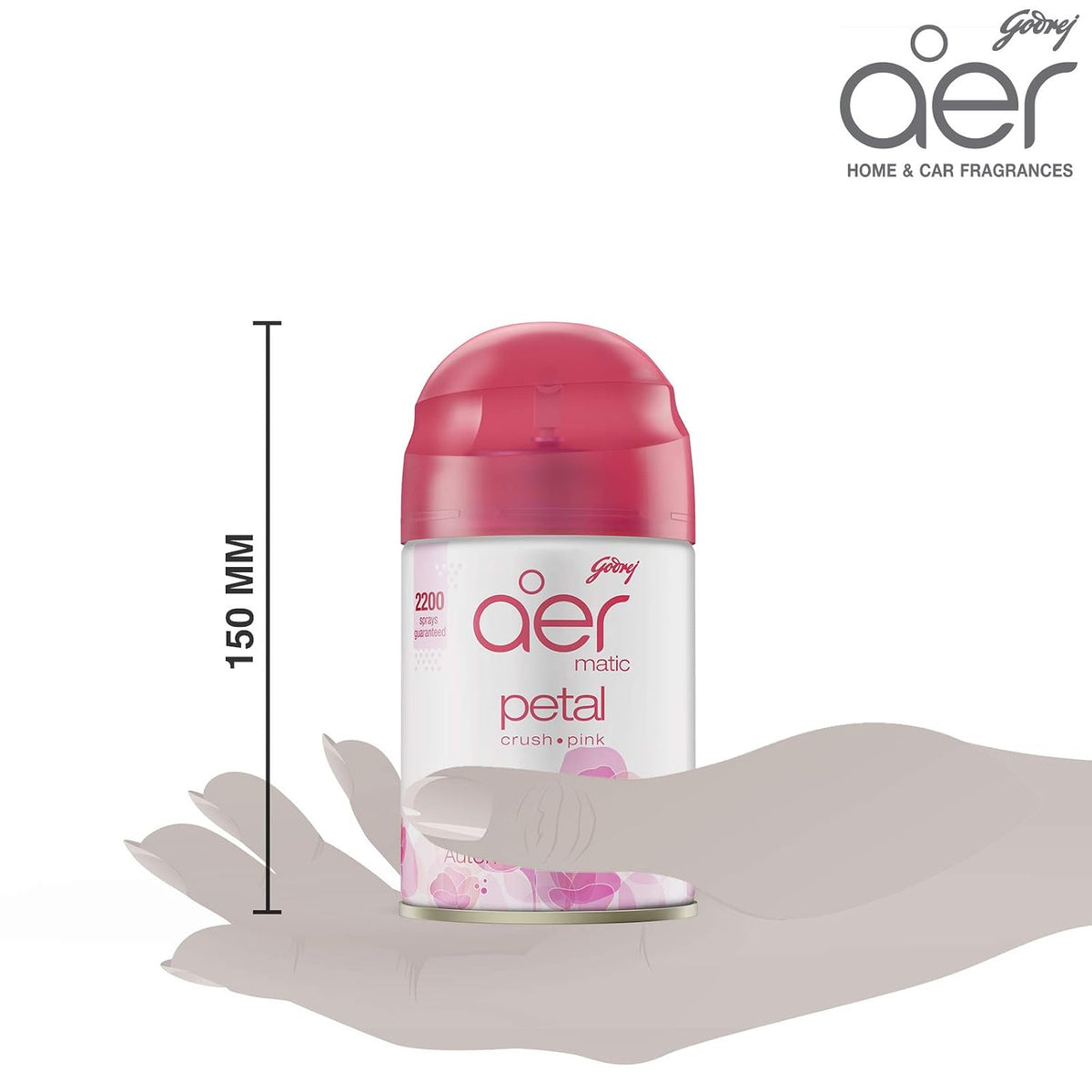 Godrej aer Matic, Automatic Air Freshener Refill Pack - Petal Crush Pink (225 Ml), Aerosol