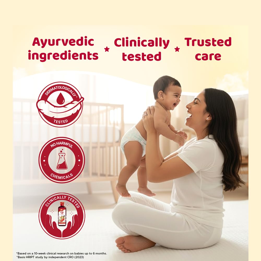 Dabur Lal Tail : Ayurvedic Baby Oil|Clinically Tested 2x Faster Physical Growth for Stronger Bones and Muscles- 200 ml
