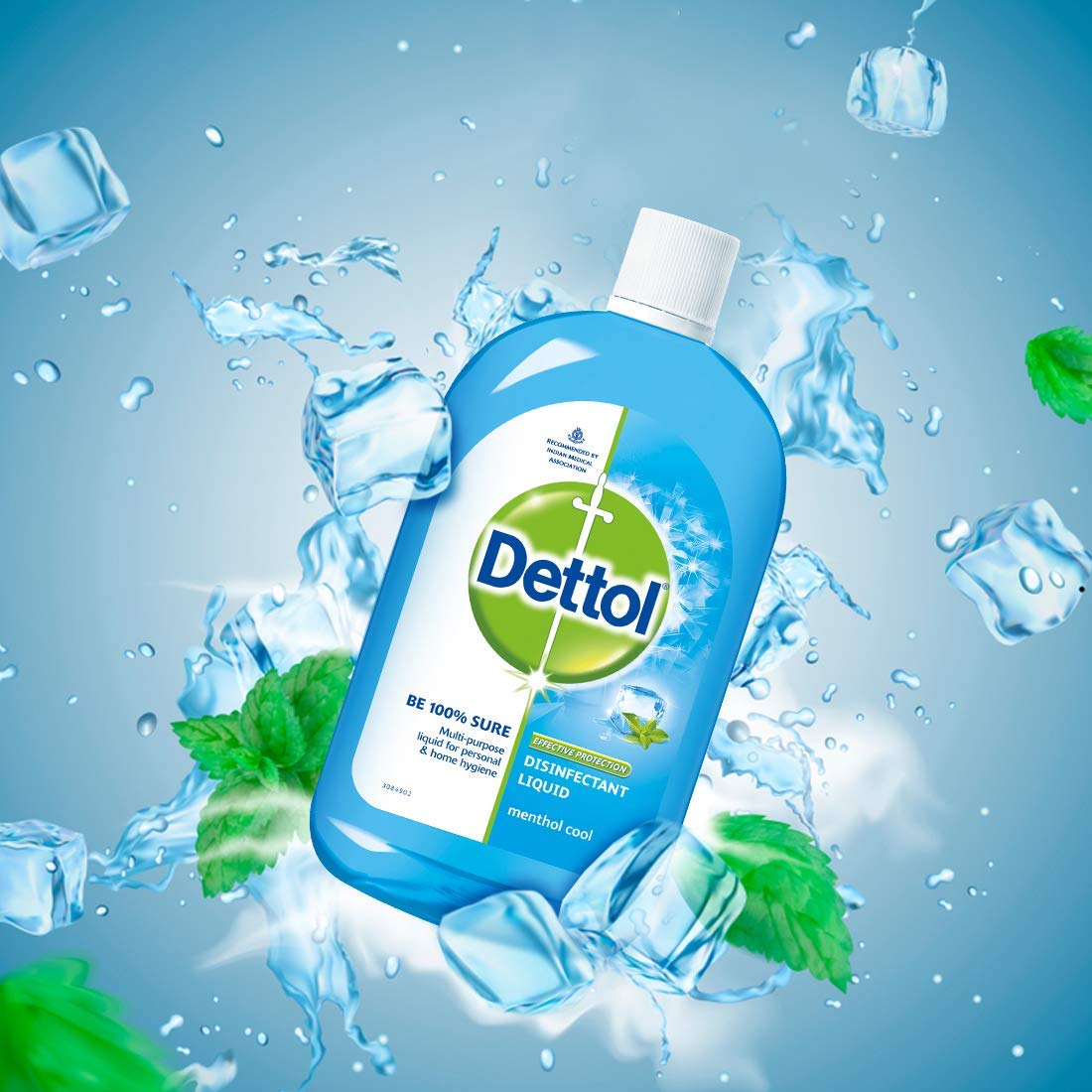 Dettol Liquid Disinfectant for Multi-Purpose Germ Protection, Menthol Cool, 200 ml (Pack of 2)