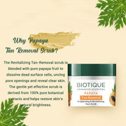 Biotique Papaya Tan Removal Brightening & Revitalizing Face Scrub | Gentle Exfoliation | Smooth and Clear Complexation | 100% Botanical Extracts| Suitable for All Skin Types | 75g
