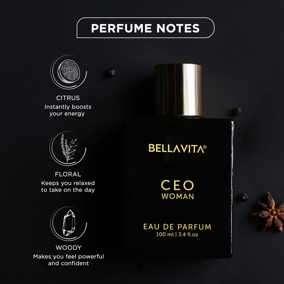 Bella Vita Luxury Women Woody, Floral Ceo & Date Edp Liquid Perfumes Combo, Pack Of 2 Premium Long Lasting Fragrance Scents, 100 Ml Each
