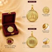 DIVINITI 24K Gold Plated Double-Sided Religious Pendant with Premium Gift Box, Spiritual Locket for Men & Women, Devotional Jewellery for Gifting & Everyday Wear | Mahavir & Namokar Mantra - GNG Pendant
