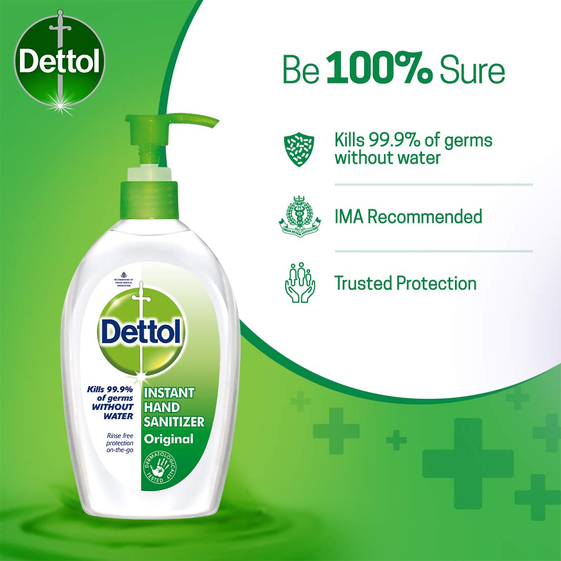 Dettol Alcohol based Hand Sanitizer, Original, 200ml, Pack of 3