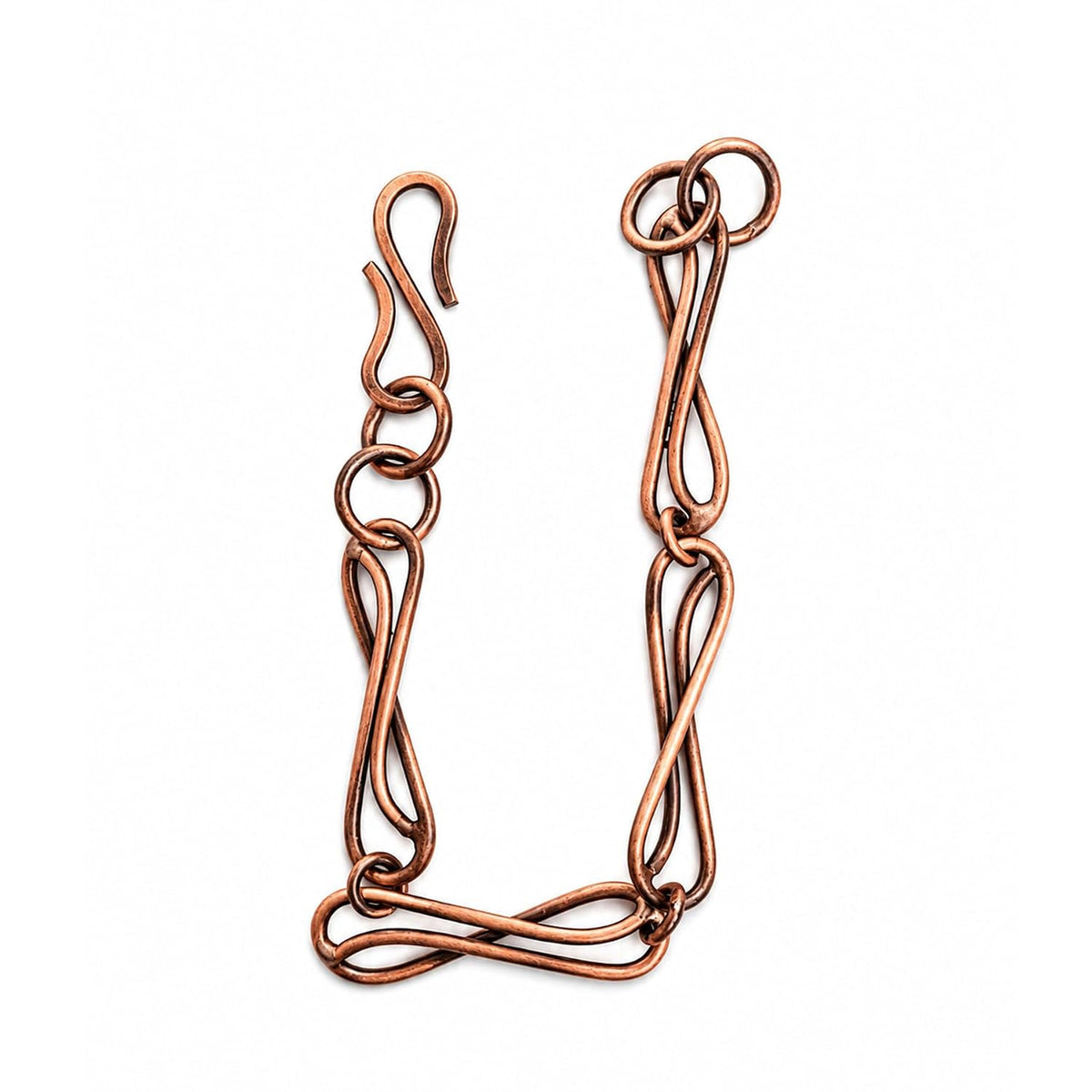 SHINDE EXPORTS Pure Copper Link Chain Bracelet Unisex S Hook 8.5 Inch