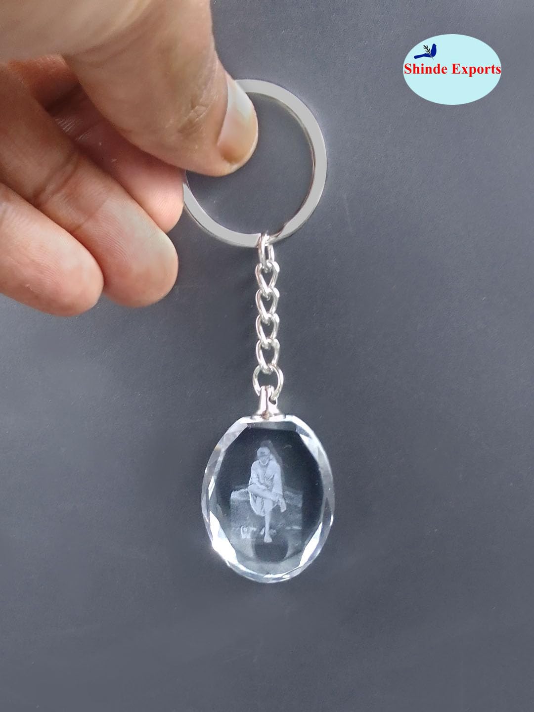SHINDE EXPORTS Shirdi Saibaba Crystal Key Chain for car Bike and Home