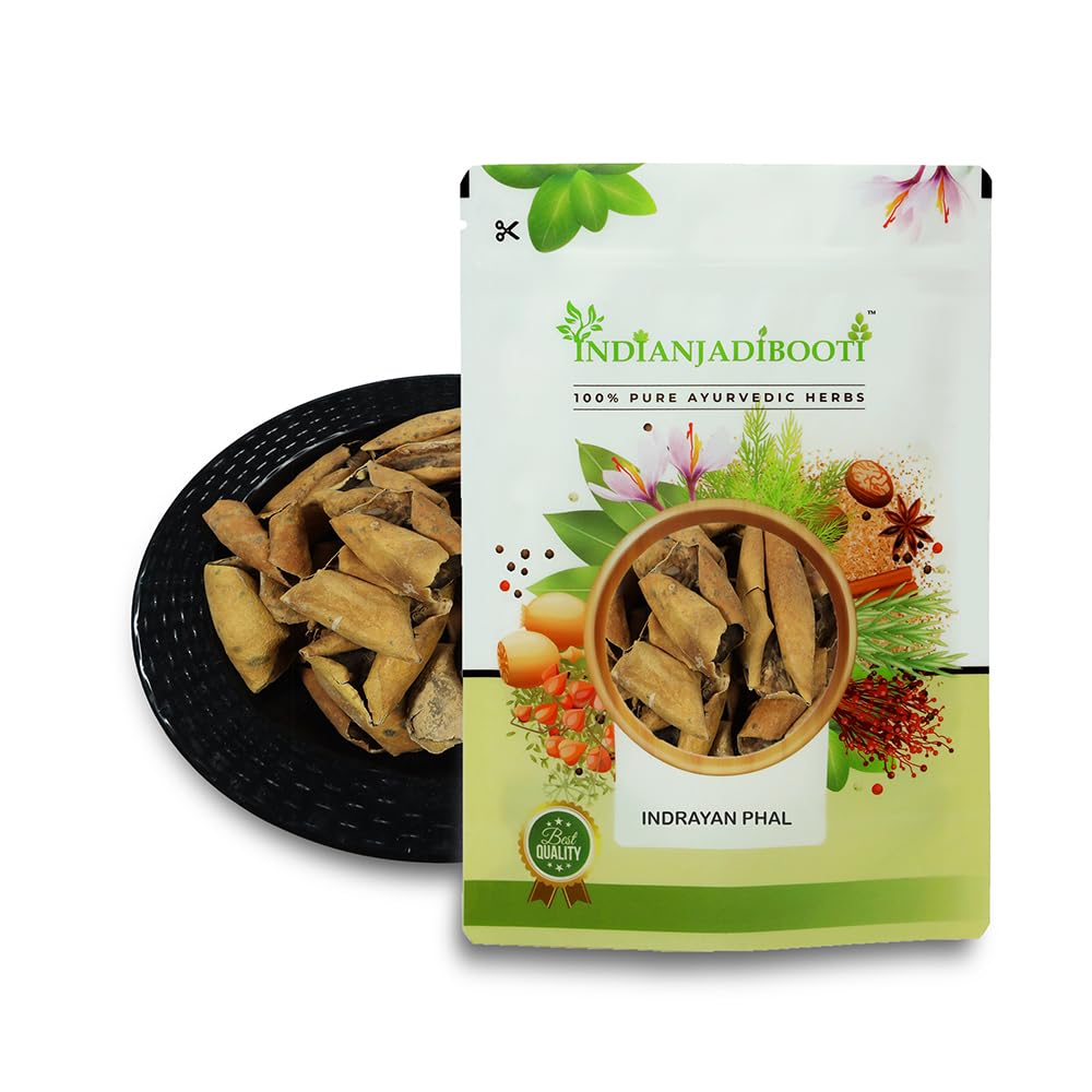 IndianJadiBooti Indrayan Phal (Citrullus Colocynthis) | 2 Packs (Total 200g / 100g Each) | Whole Dried Raw Herb | Traditional Tumba/Hanzal/Ghourumba | Natural Botanical Fruit (Grade A Sun-Dried)