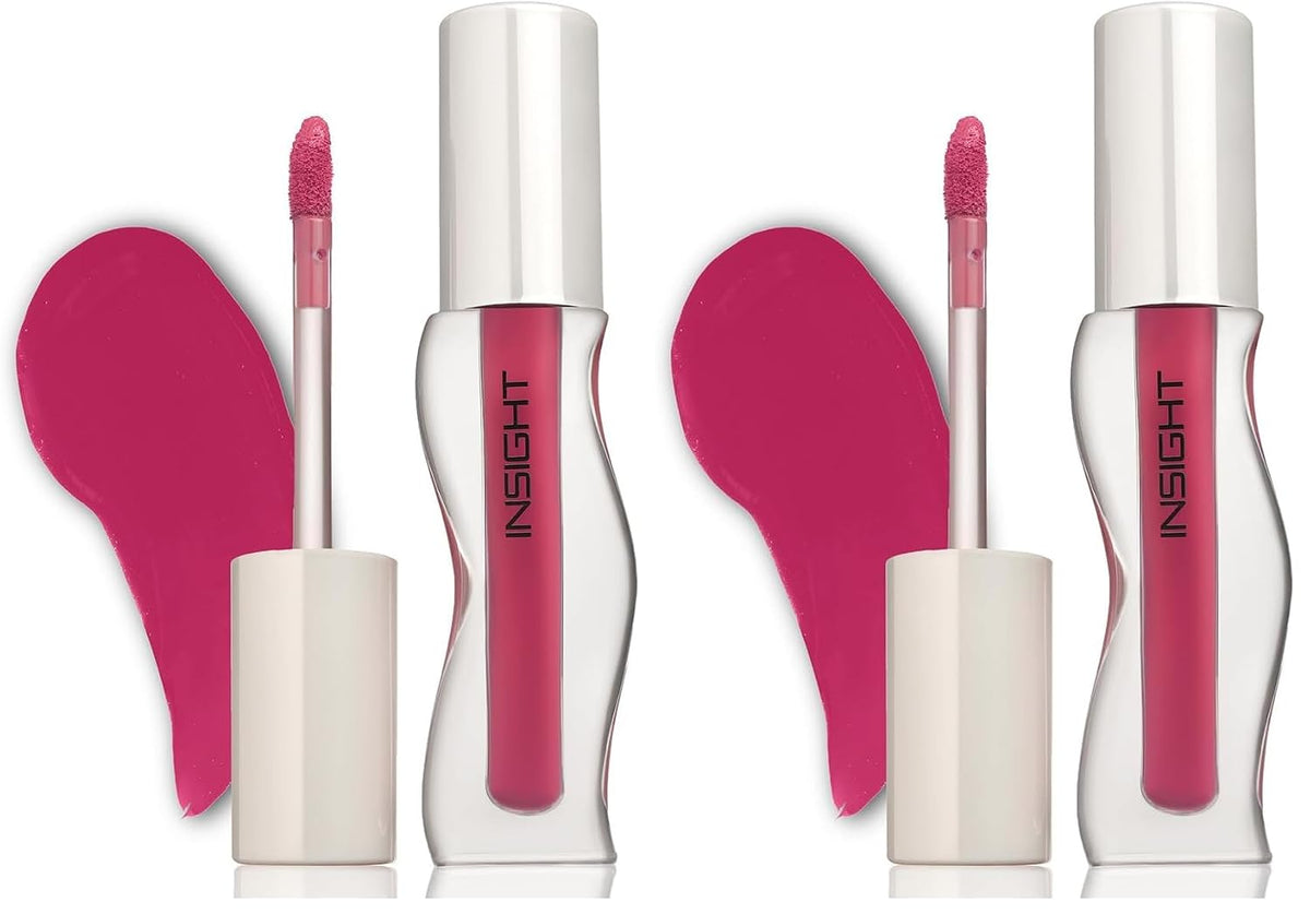 INSIGHT Hydra Creamy Lip Sheen - Pink Royalty | Glossy Finish | 2 in 1 Lipstick + Gloss | Infused with Ceramides & Vitamin B5 | One Swipe Rich Color (2.5 g) (Pack of 2)