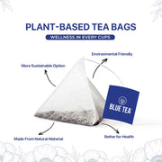 BLUE TEA - Slimming Tea - 30 Tea Bags - Plant Based | Get Slimmer Tummy | Weight Management - Caffeine Free - Zero Sugar - Non-Bitter | For Men And Women | Ziplock Pack