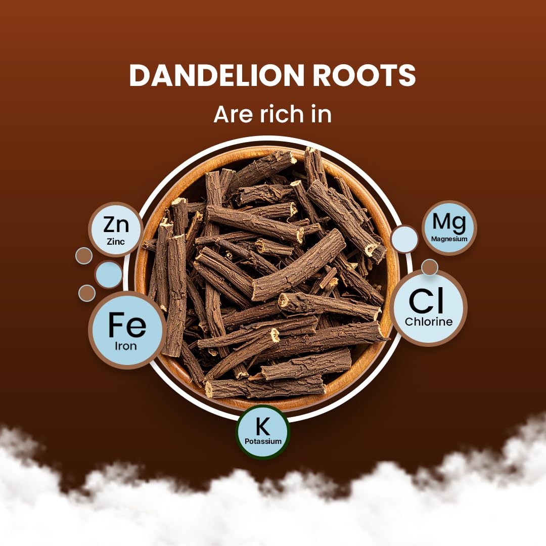 BLUE TEA - Dandelion Root Tea - 100 grams | IMPROVES DIGESTION | Liver Detox Herbal Tea - Caffeine Free - Non-Bitter - Mild Flavor | Ziplock Pack