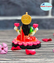 SHINDE EXPORTS Goddess laxmi Devi Marble murti Lakshmi Statue Idol for Home Pooja (9.5cm red)