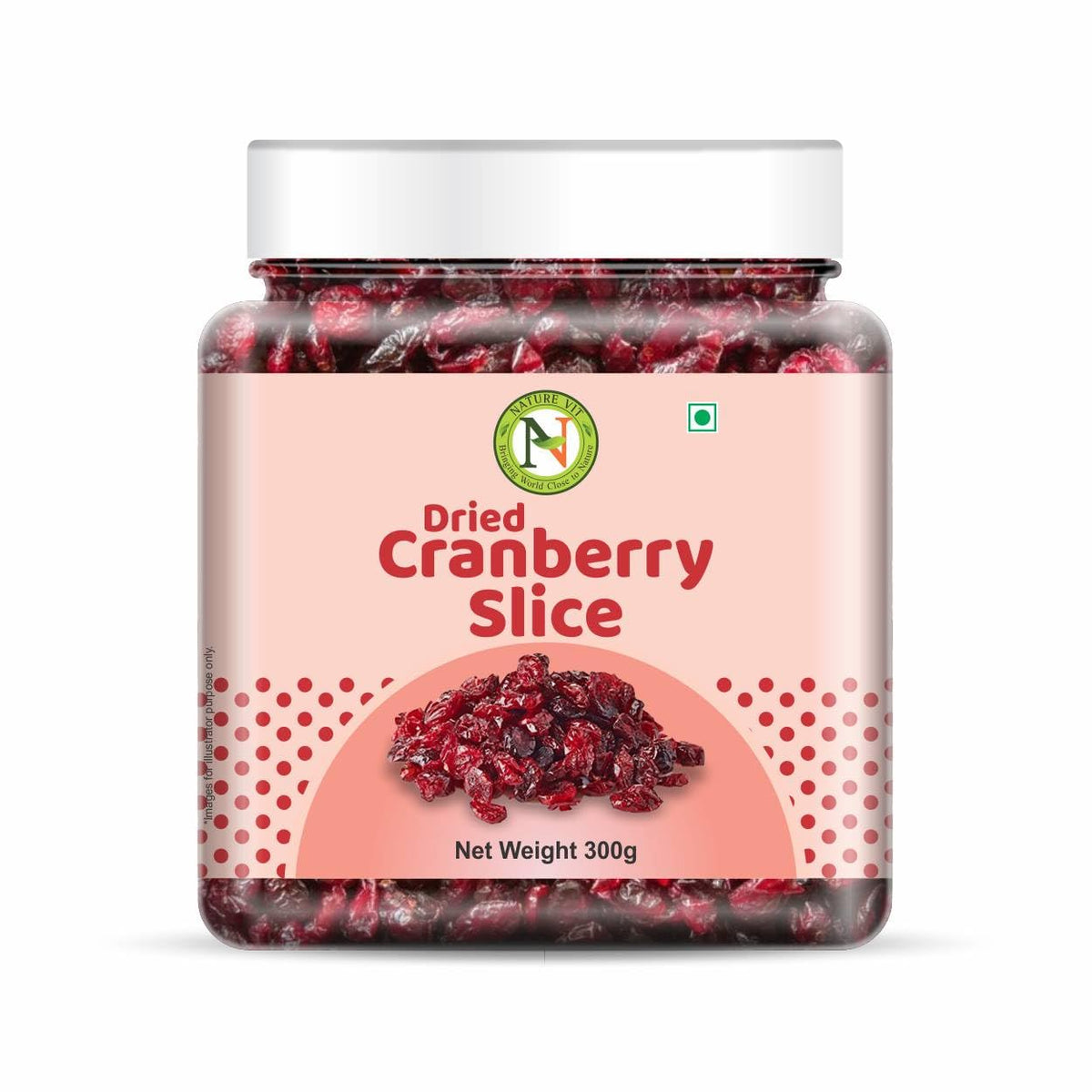 NatureVit Cranberries Dried Sliced 300g | Tart & Sweet Healthy Snack | Antioxidant-Rich Superfruit | Naturally Dried Cranberry Slices | Product of USA | Ideal for Baking, Cereal, Salads & Snacking