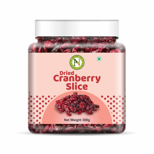 NatureVit Cranberries Dried Sliced 300g | Tart & Sweet Healthy Snack | Antioxidant-Rich Superfruit | Naturally Dried Cranberry Slices | Product of USA | Ideal for Baking, Cereal, Salads & Snacking