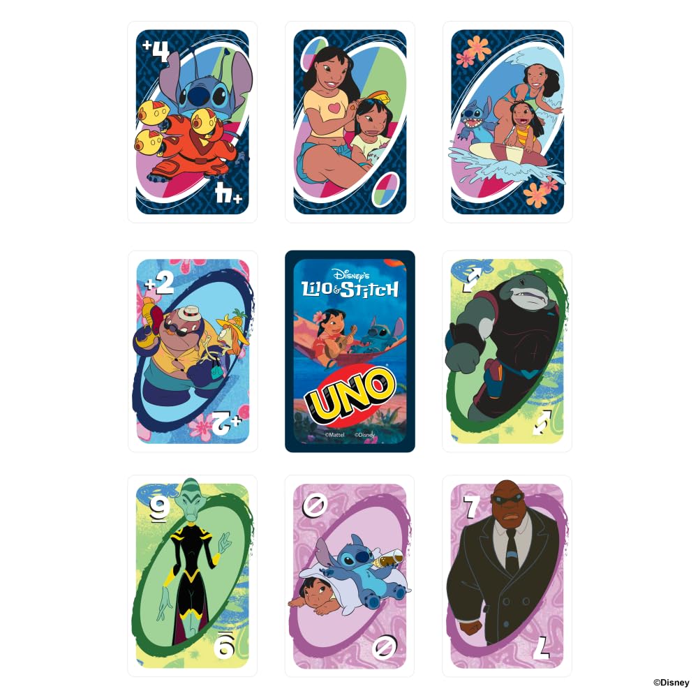 Mattel Games UNO Lilo & Stitch Card Game, Ages 7+, 2-10 Players