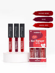 INSIGHT Non Transfer Liquid Lipstick Kit - Reds (Pack of 6) | Waterproof | Matte Finish | Transfer & Smudge Proof | Lightweight | 12 Hr Wear| Highly Pigmented 12 g