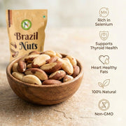 NatureVit Brazil Nuts 100g | Premium Whole Nuts | Rich in Selenium, Healthy Fats & Antioxidants | Keto-Friendly Superfood Snack