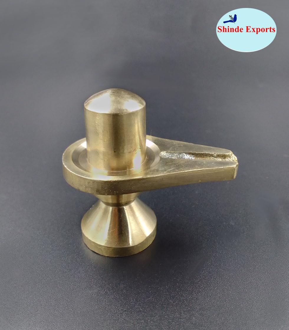 SHINDE EXPORTS Original pital Brass Metal shivling for Home puja Abhishek (4.5cm)