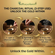 IndianJadiBooti Agarwood Powder (900g Pack of 3) | Raw Agar Wood Dust (Oud) for Dhoop & Incense Making | Aquilaria Agallocha | Natural Havan Samagri | Non-Perfumed Base Material
