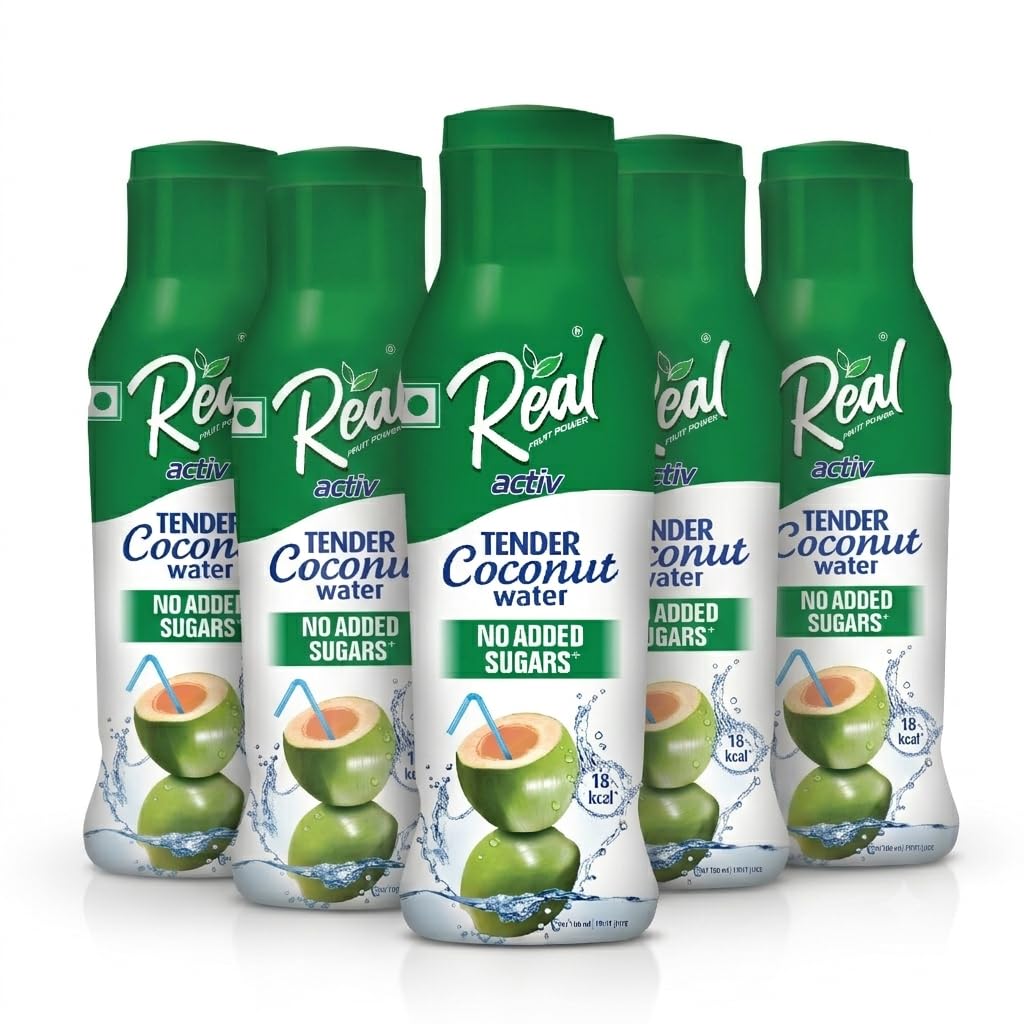 Dabur Real Activ Tender Coconut Water| No Added Sugars|Not from concentrate (Pack of 6)