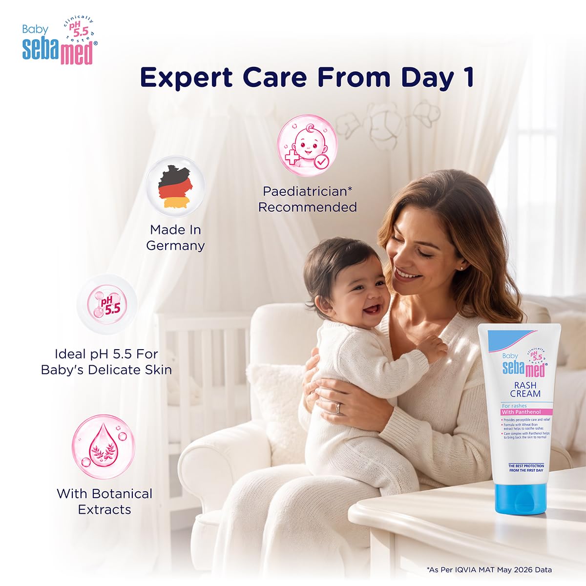 Sebamed Baby Rash Cream|pH 5.5|Ideal for Diaper Rashes|50 ml