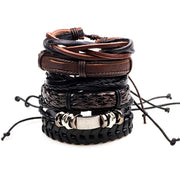 6pcs Latest Collection Genuine Leather Bracelet Wraps Casual Wear Skin Friendly Stylish Bracelets for Men Boys by Shining Diva Fashion