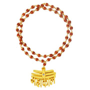 AstroDidi Brass Lord Shiv Mahakal Trikund Pendant, Rudraksha